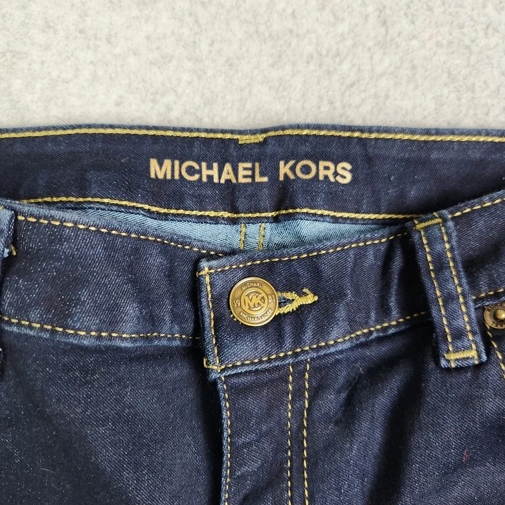 Michael Kors Jeans Womens 31W Blue Denim Dark Wash Indigo High Rise Selma Skinny
